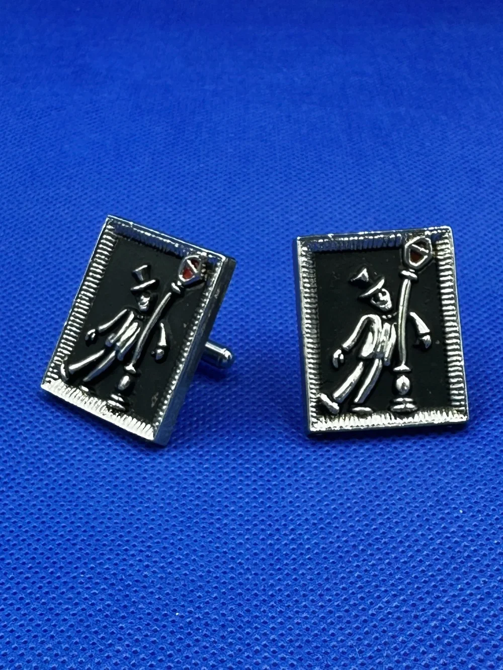 Vintage Mid-Century Drunken Man Leaning on Lamp Post Cufflinks